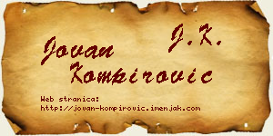 Jovan Kompirović vizit kartica